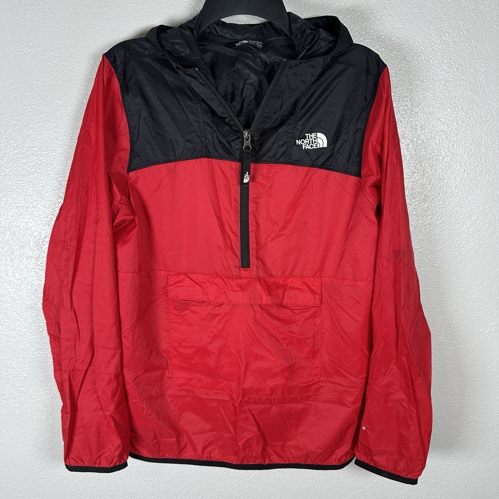 The North Face Fanorak Windbreaker Jacket Boys Sz XL 18/20 Red Packable Pullover